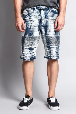 Acid Washed Biker Shorts