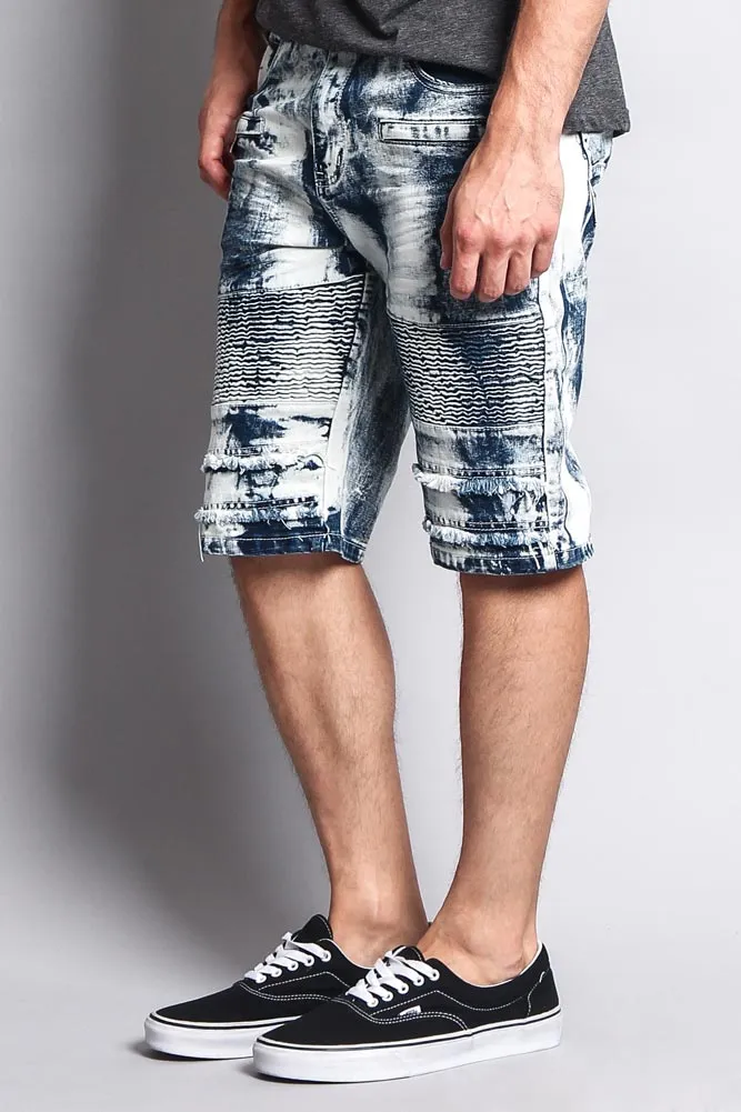 Acid Washed Biker Shorts