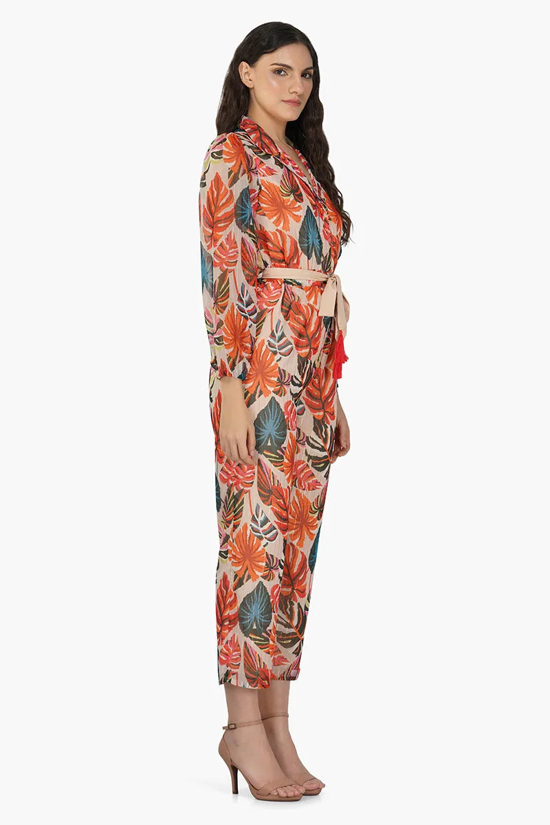 Alisha Leaf Printed Jumpsuit