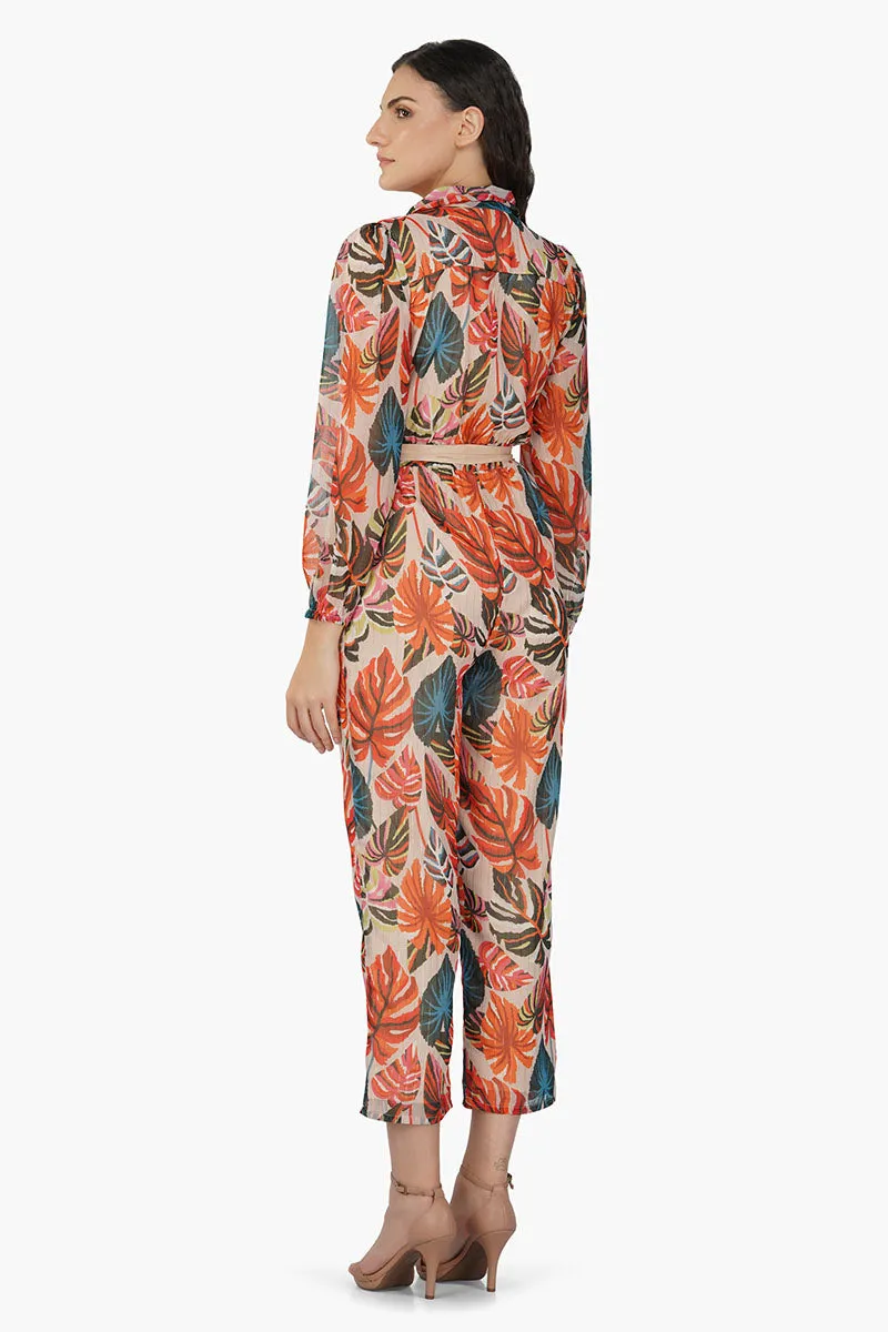 Alisha Leaf Printed Jumpsuit