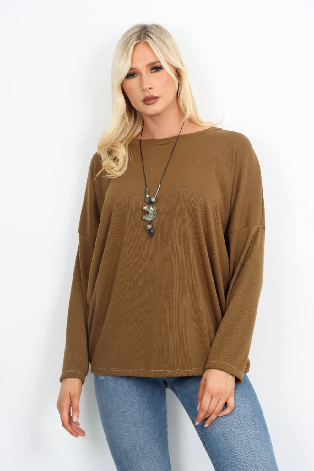 Basic Soft Knit  Necklace Top