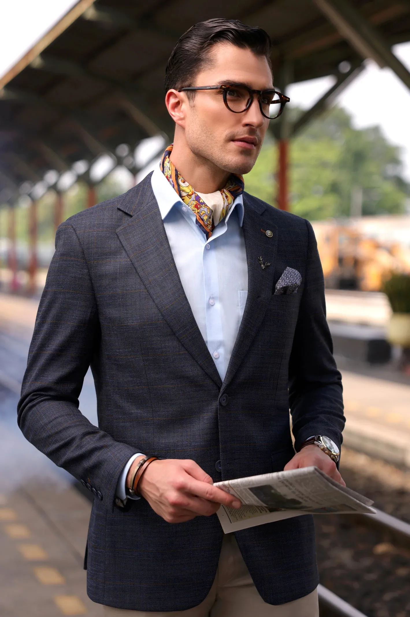 Blue Textured Blazer