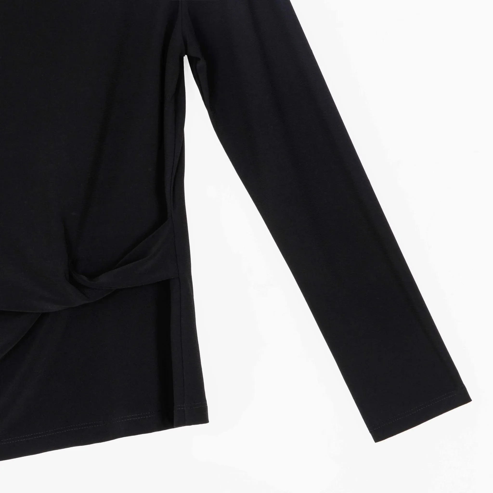 Clara Sunwoo - Soft Knit Top w/Side Twist Detail - Black