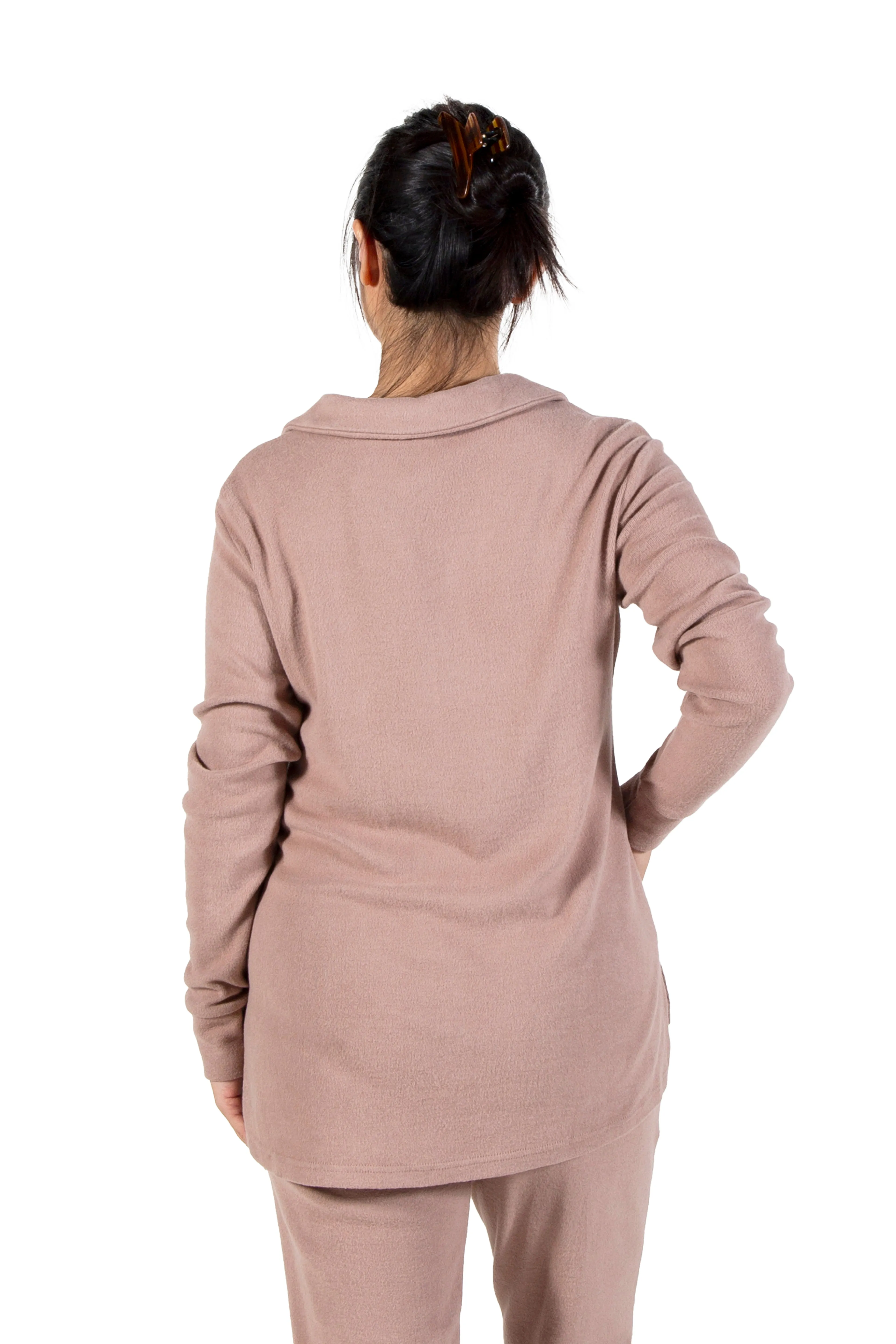 Comfort Luxe Collection Cozy Knit Notch Collar Shirt