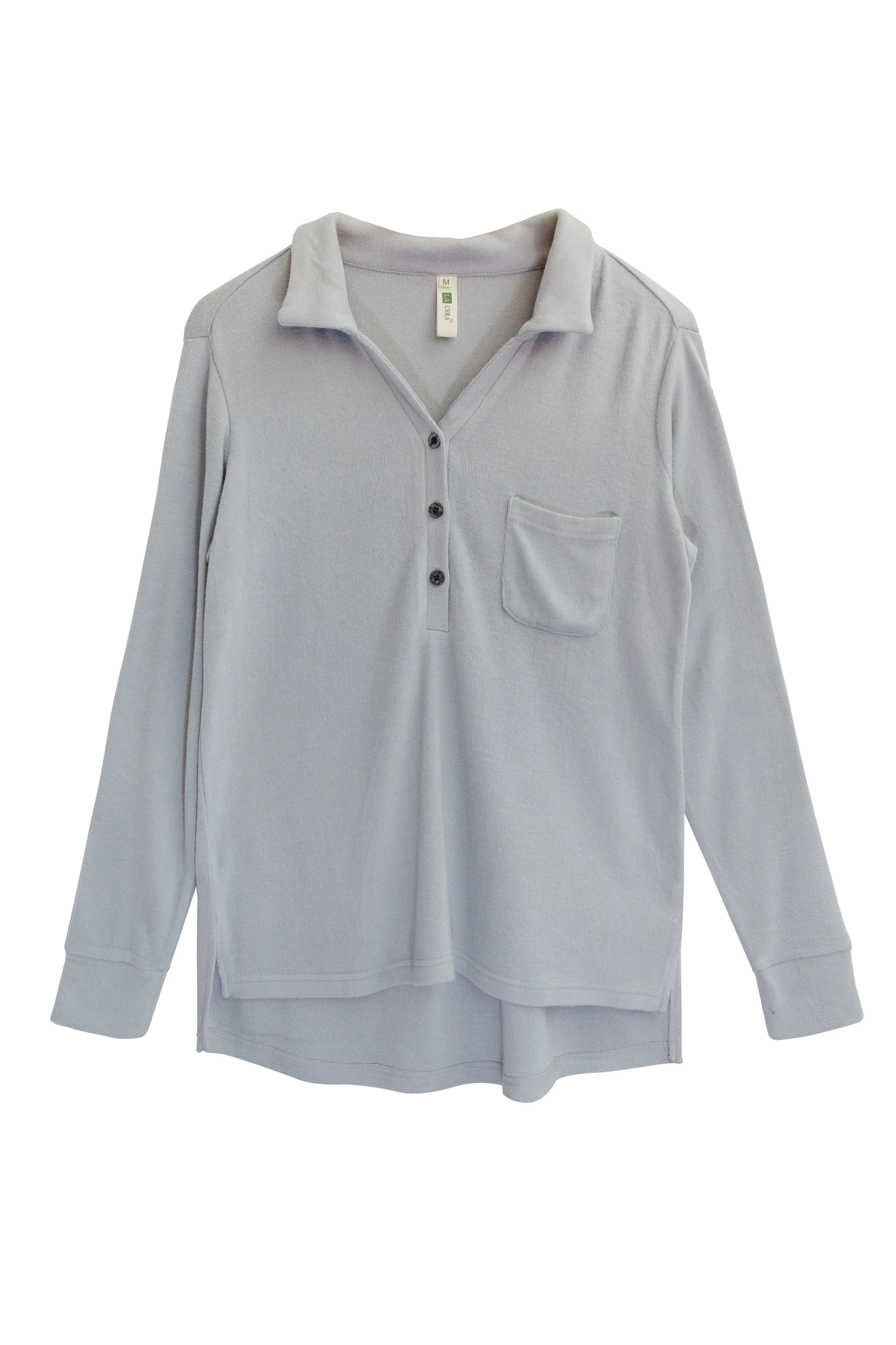 Comfort Luxe Collection Cozy Knit Notch Collar Shirt