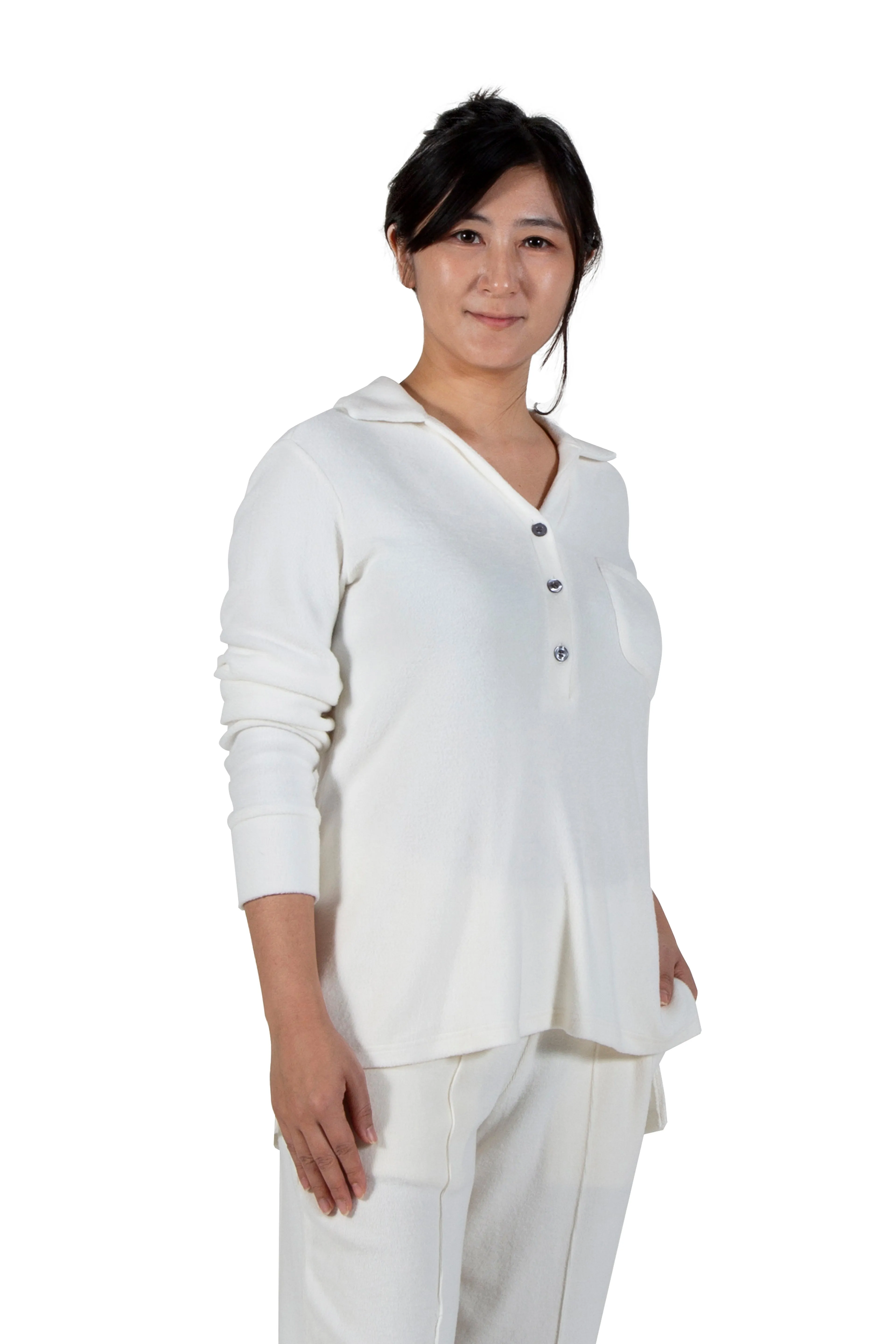 Comfort Luxe Collection Cozy Knit Notch Collar Shirt