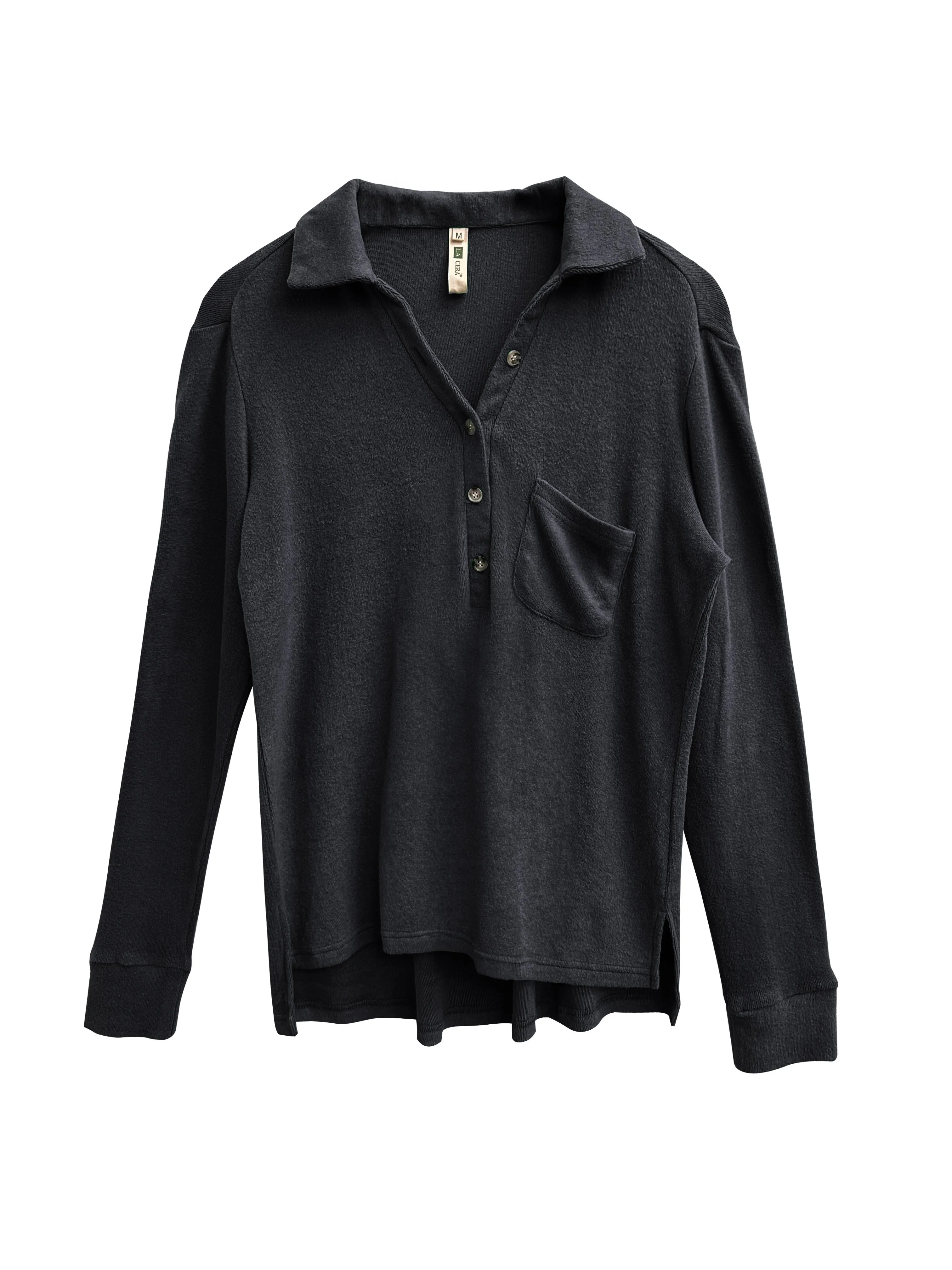 Comfort Luxe Collection Cozy Knit Notch Collar Shirt