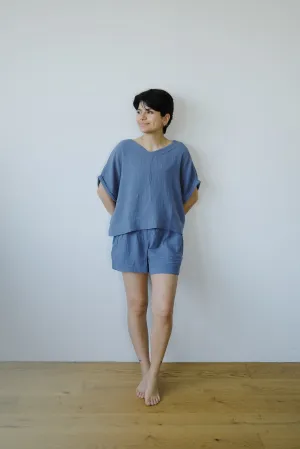 cotton shorts - gilma - pewter