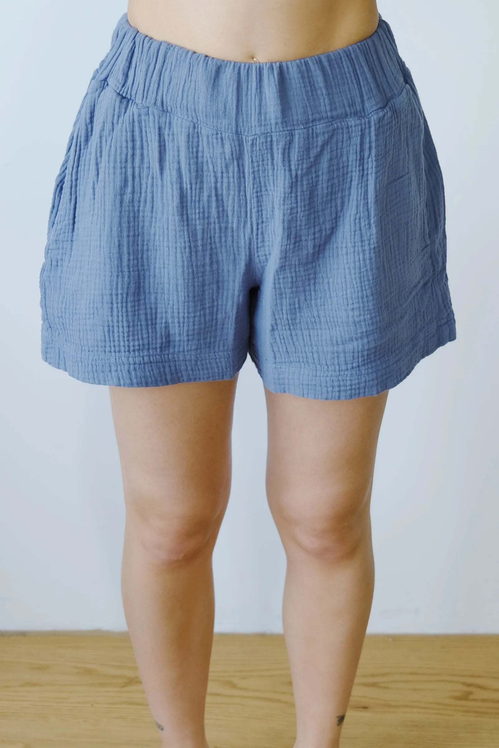 cotton shorts - gilma - pewter