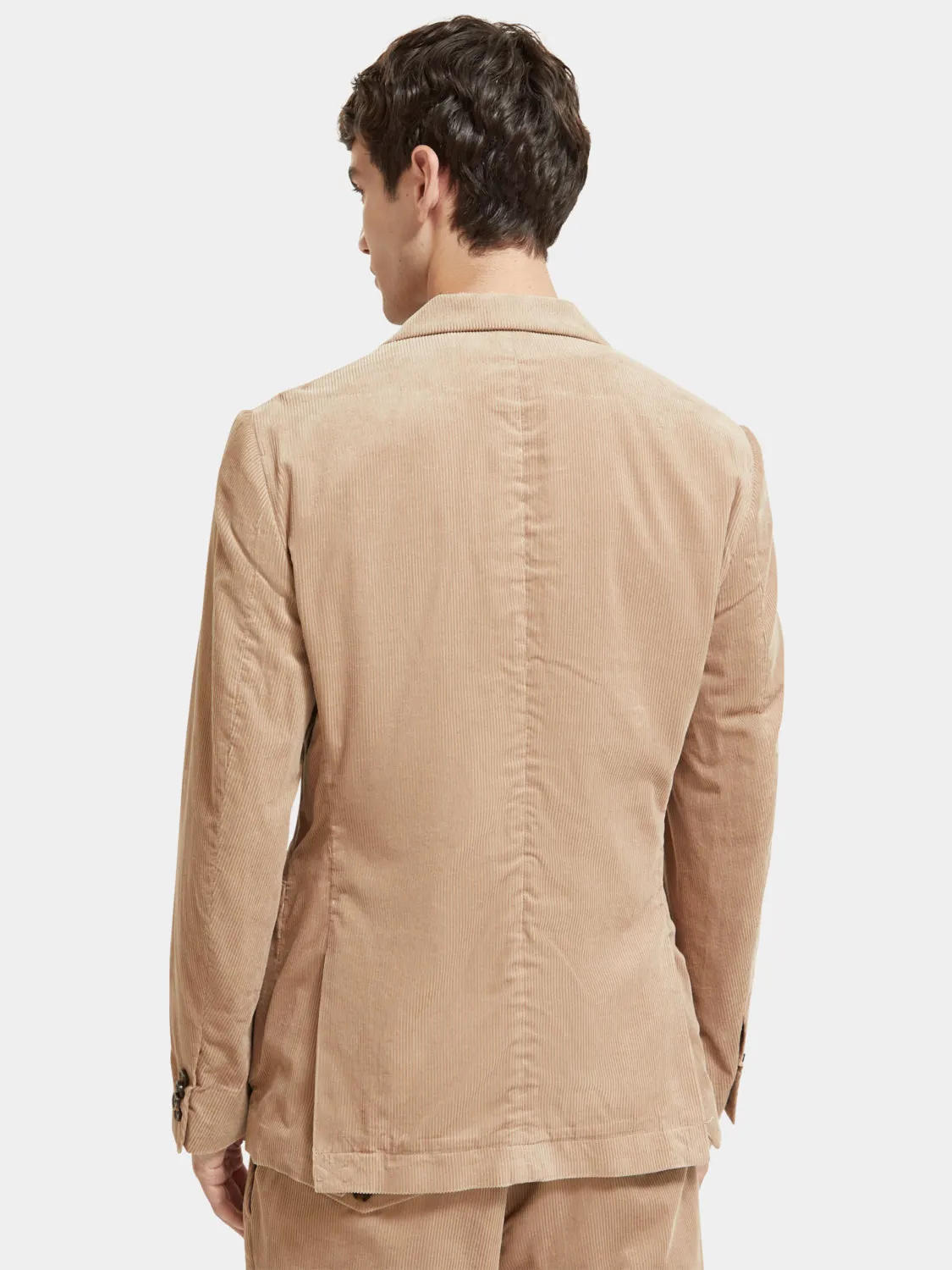 Double-breasted corduroy blazer