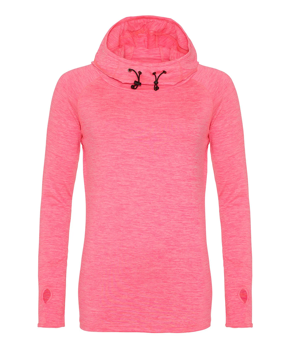 Electric Pink Melange - Women's cool cowl neck top