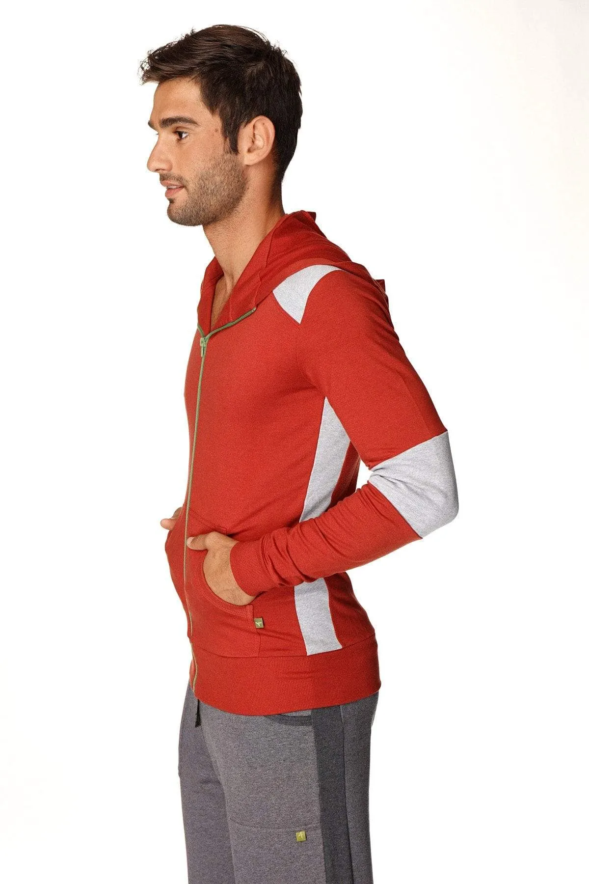 Form-fit Crossover Yoga Track Performance Hoodie (Cinnabar Grey)