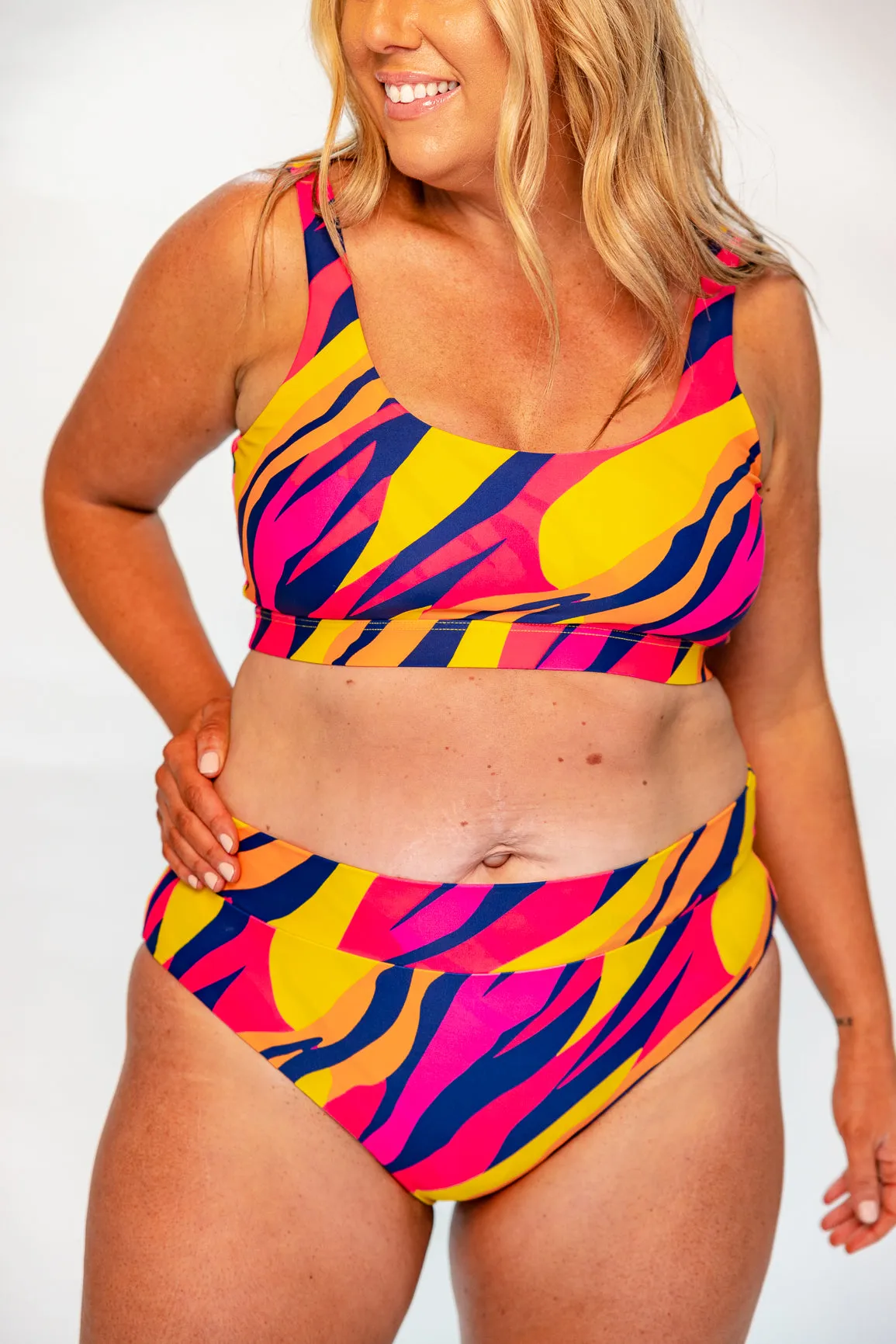 Gia Bikini Top - Sunset Stripe