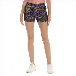 Mandala Graffiti Womens Net Yarn Shorts