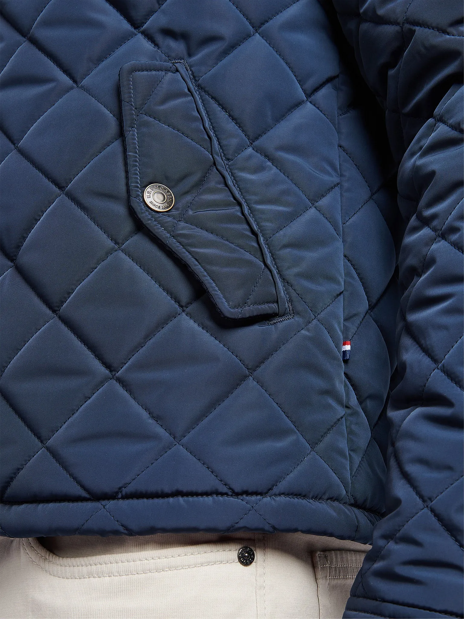 Mens Diamond Quilt Padded Jacket in Dark Sapphire Navy