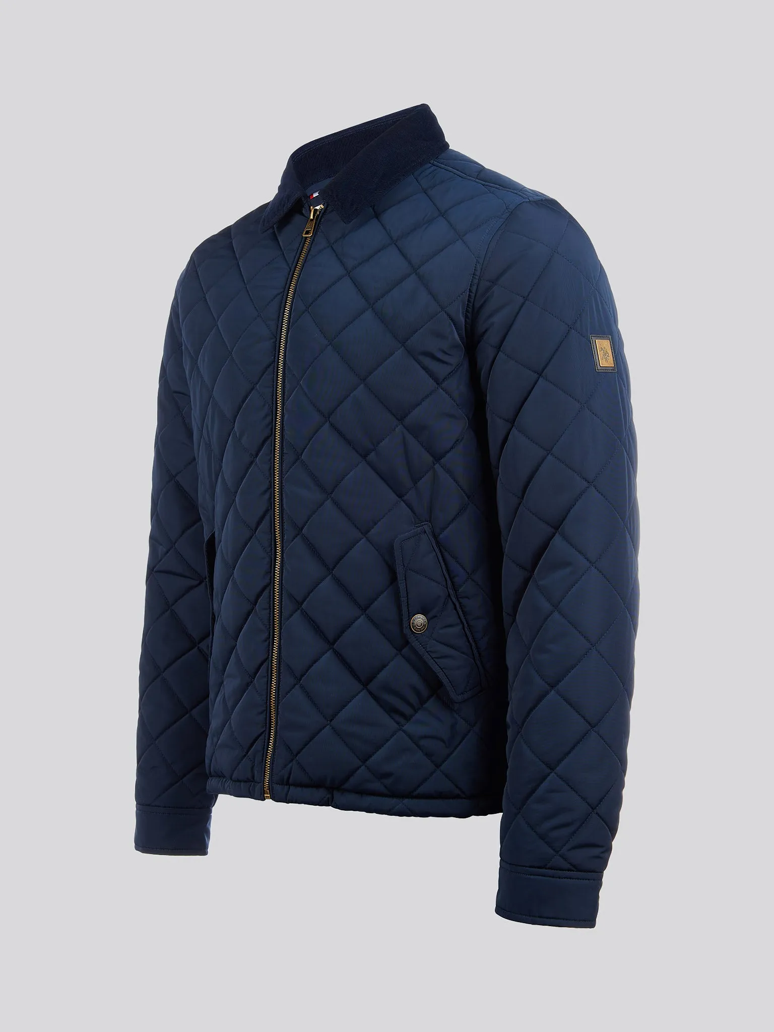 Mens Diamond Quilt Padded Jacket in Dark Sapphire Navy