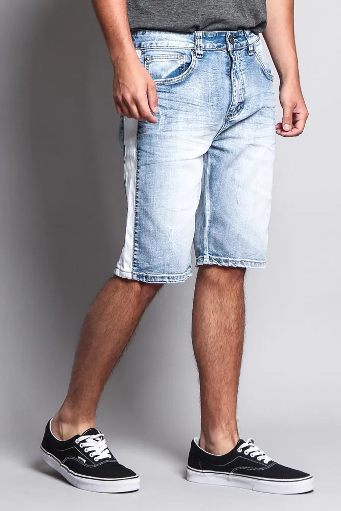 Men's Track Stripe Denim Shorts