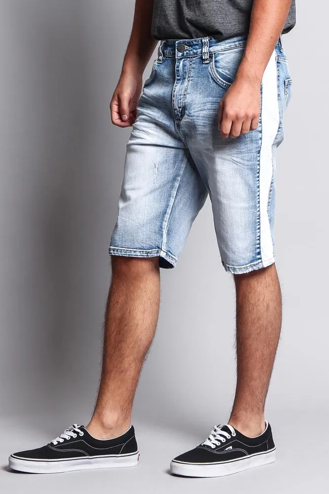 Men's Track Stripe Denim Shorts