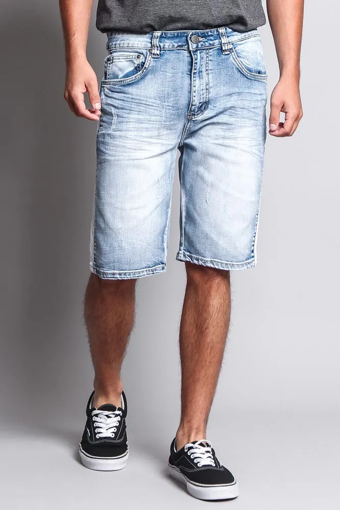 Men's Track Stripe Denim Shorts