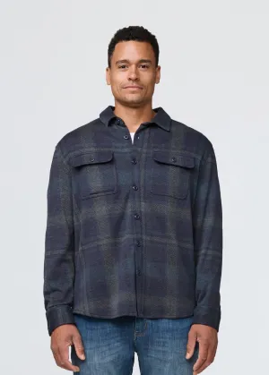 Performance Flannel Button Down - Heather Blue Plaid