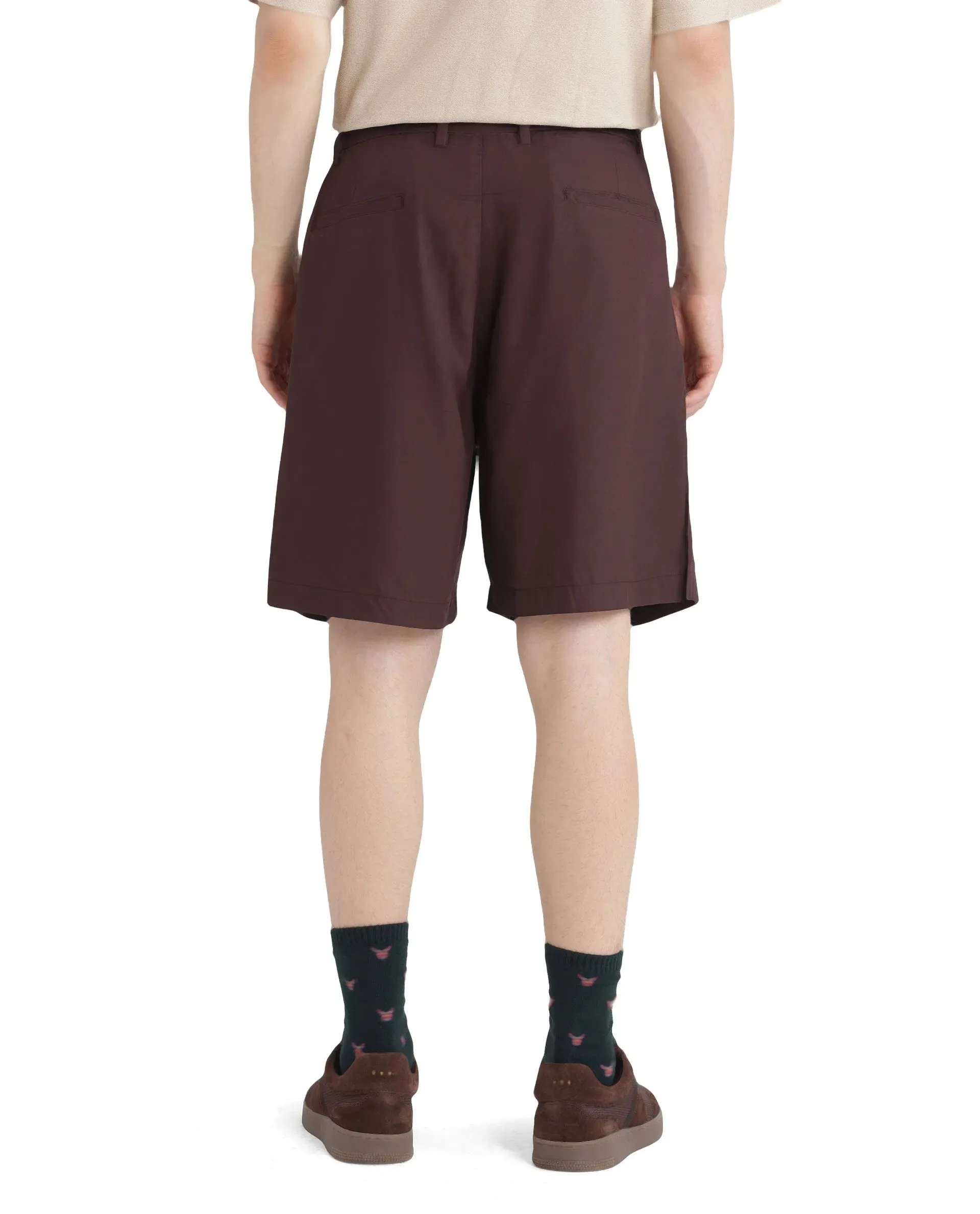 Rare Rabbit Men's Carn-B Brown Button Closure Regular Fit Plain Shorts