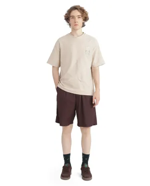 Rare Rabbit Men's Carn-B Brown Button Closure Regular Fit Plain Shorts