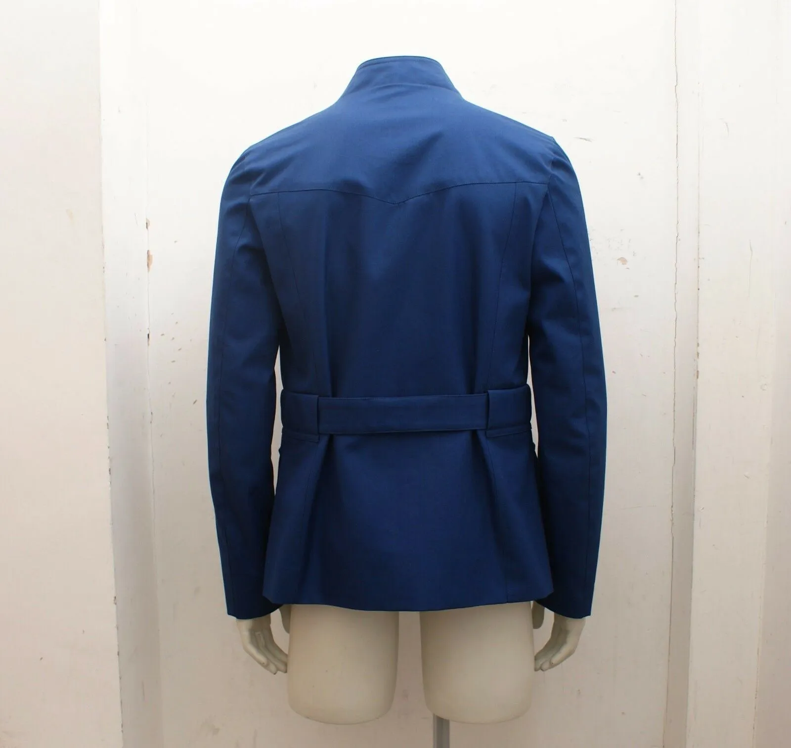 Royal Blue Military Style Belted Coat Jacket