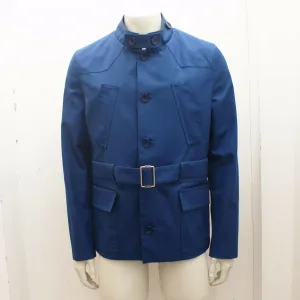 Royal Blue Military Style Belted Coat Jacket