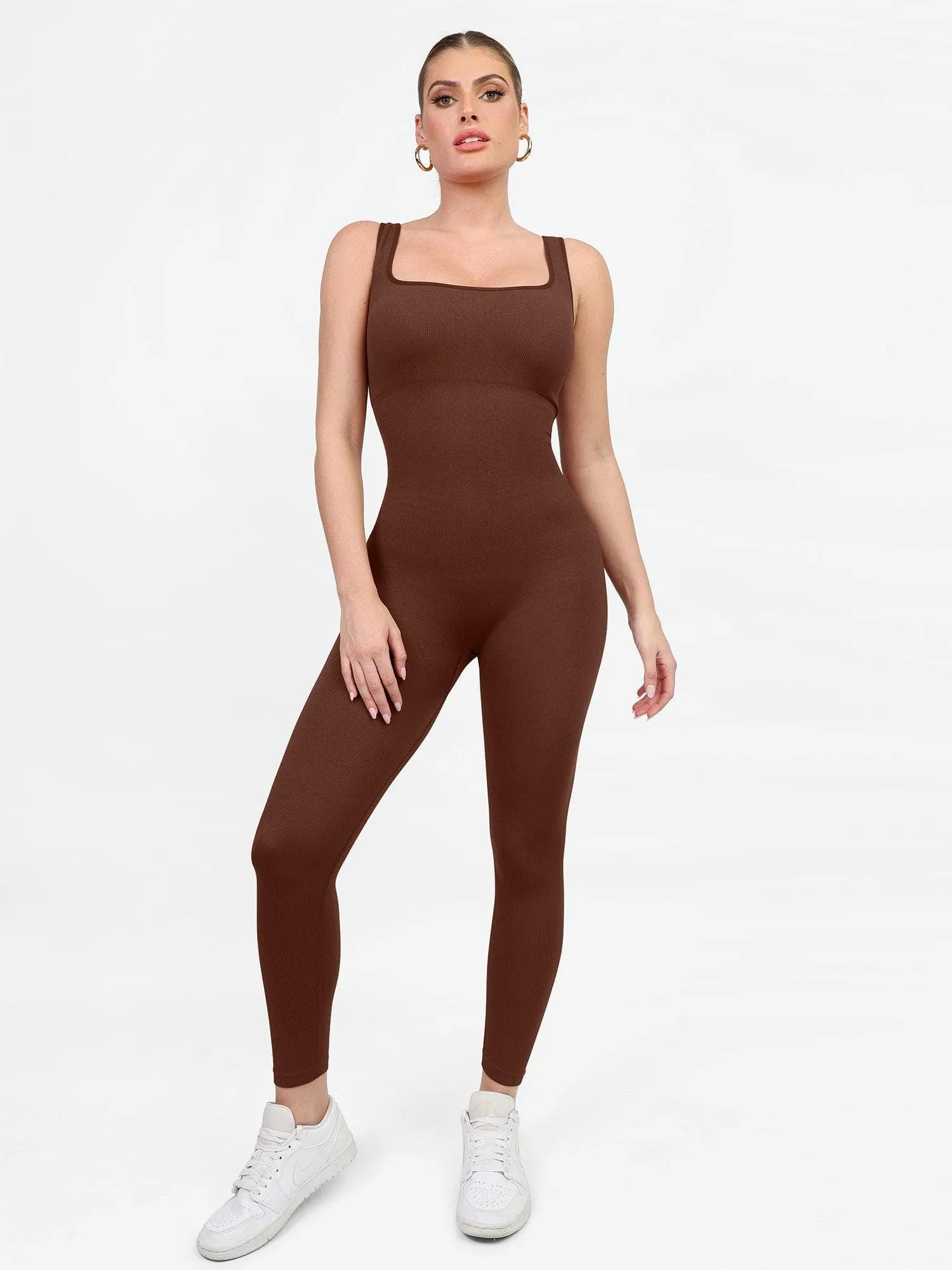 Shapewear Seamless Square Neck Workout Jumpsuit or Romper