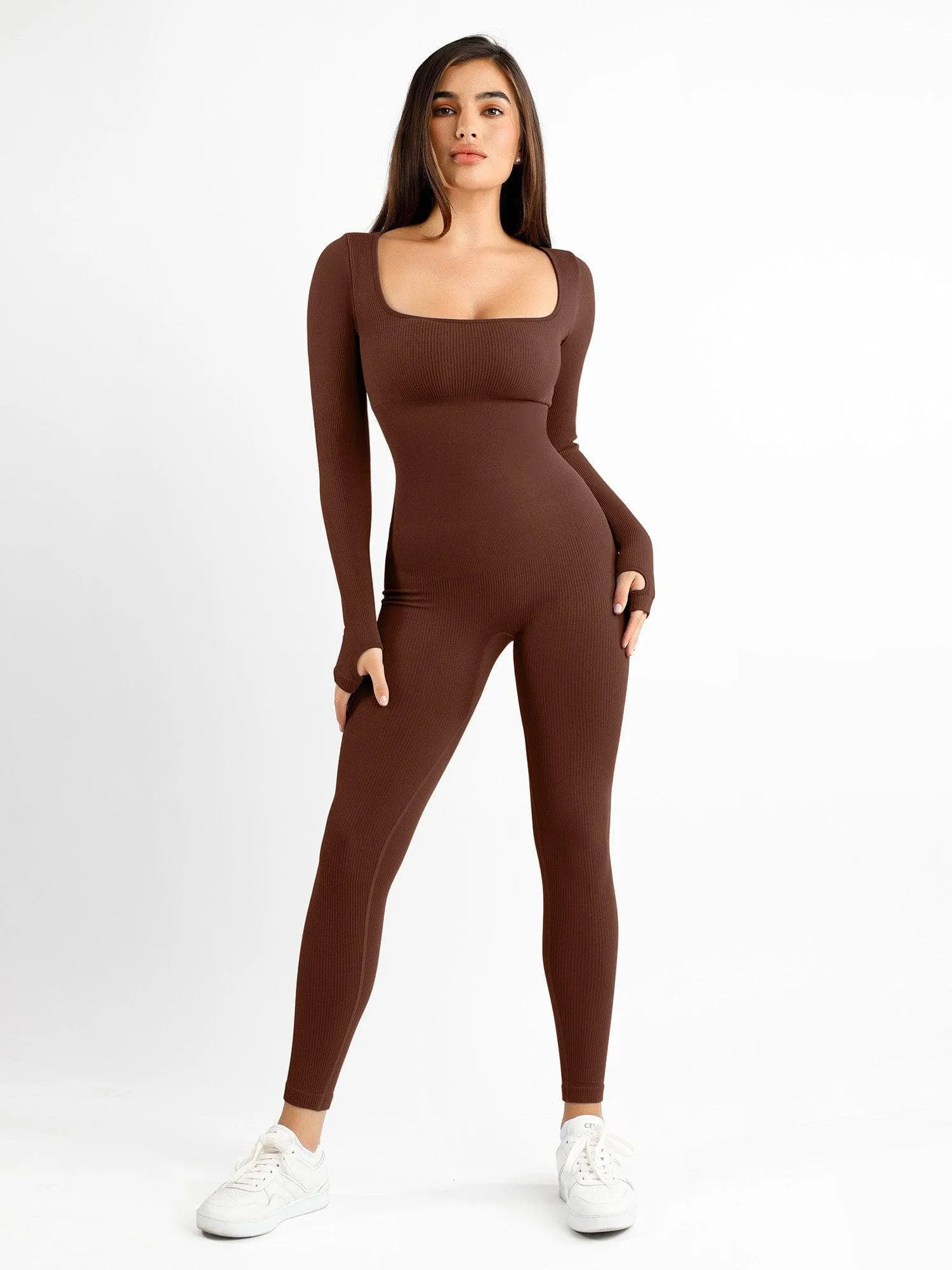 Shapewear Seamless Square Neck Workout Jumpsuit or Romper