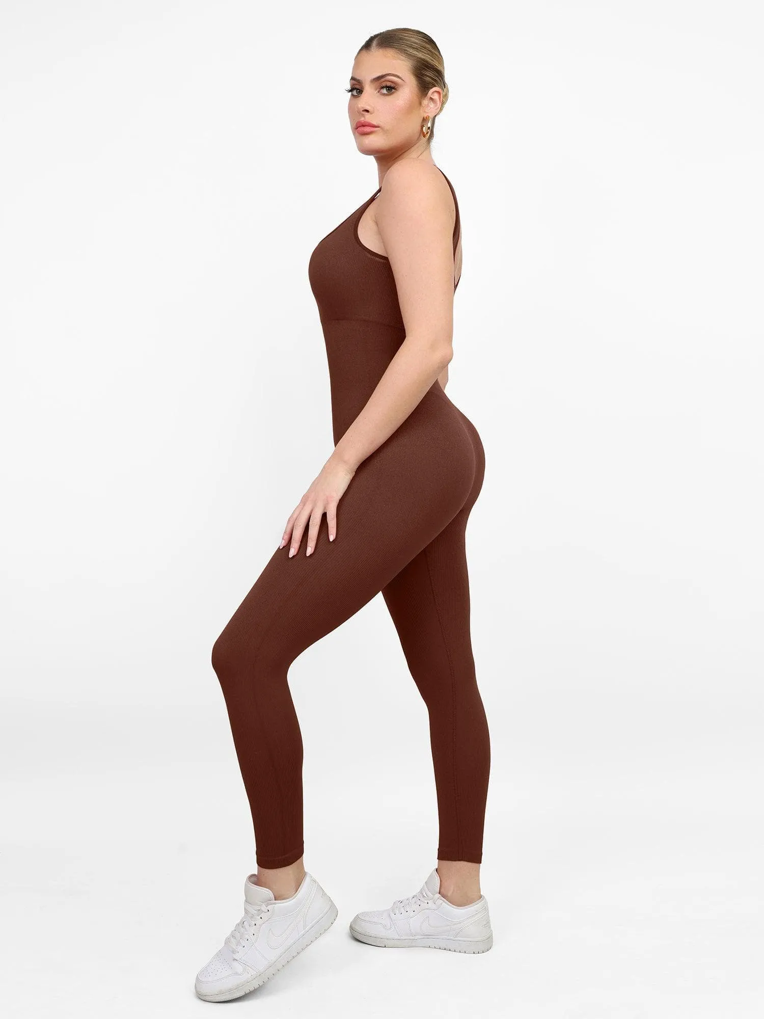 Shapewear Seamless Square Neck Workout Jumpsuit or Romper