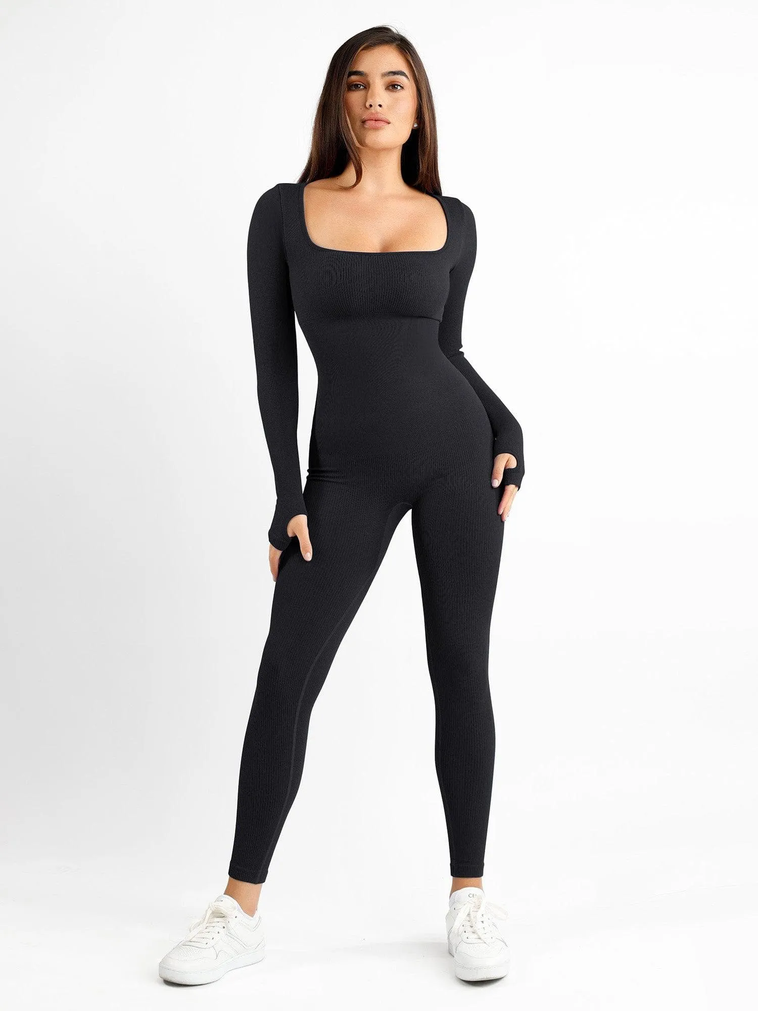 Shapewear Seamless Square Neck Workout Jumpsuit or Romper