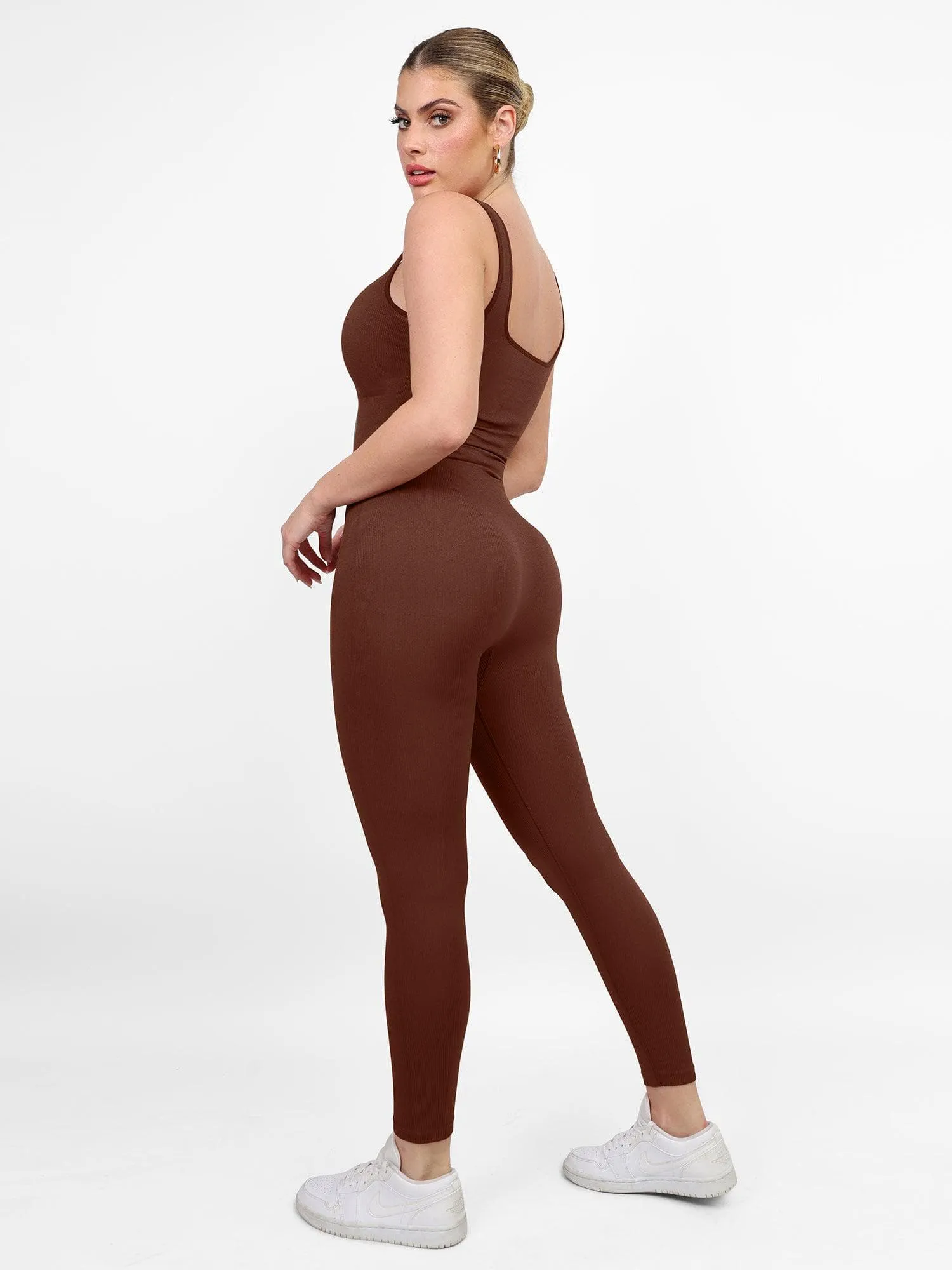 Shapewear Seamless Square Neck Workout Jumpsuit or Romper