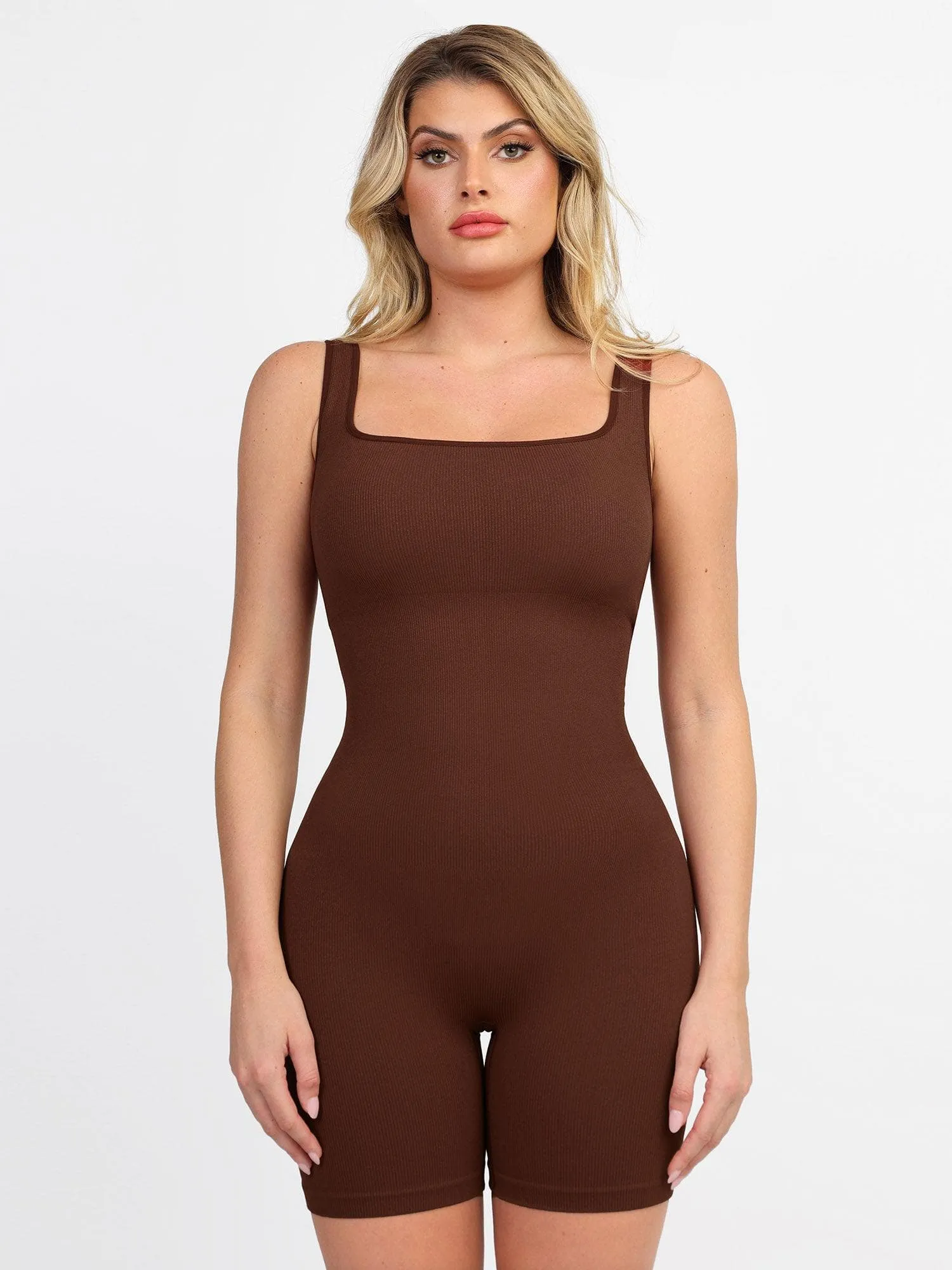 Shapewear Seamless Square Neck Workout Jumpsuit or Romper