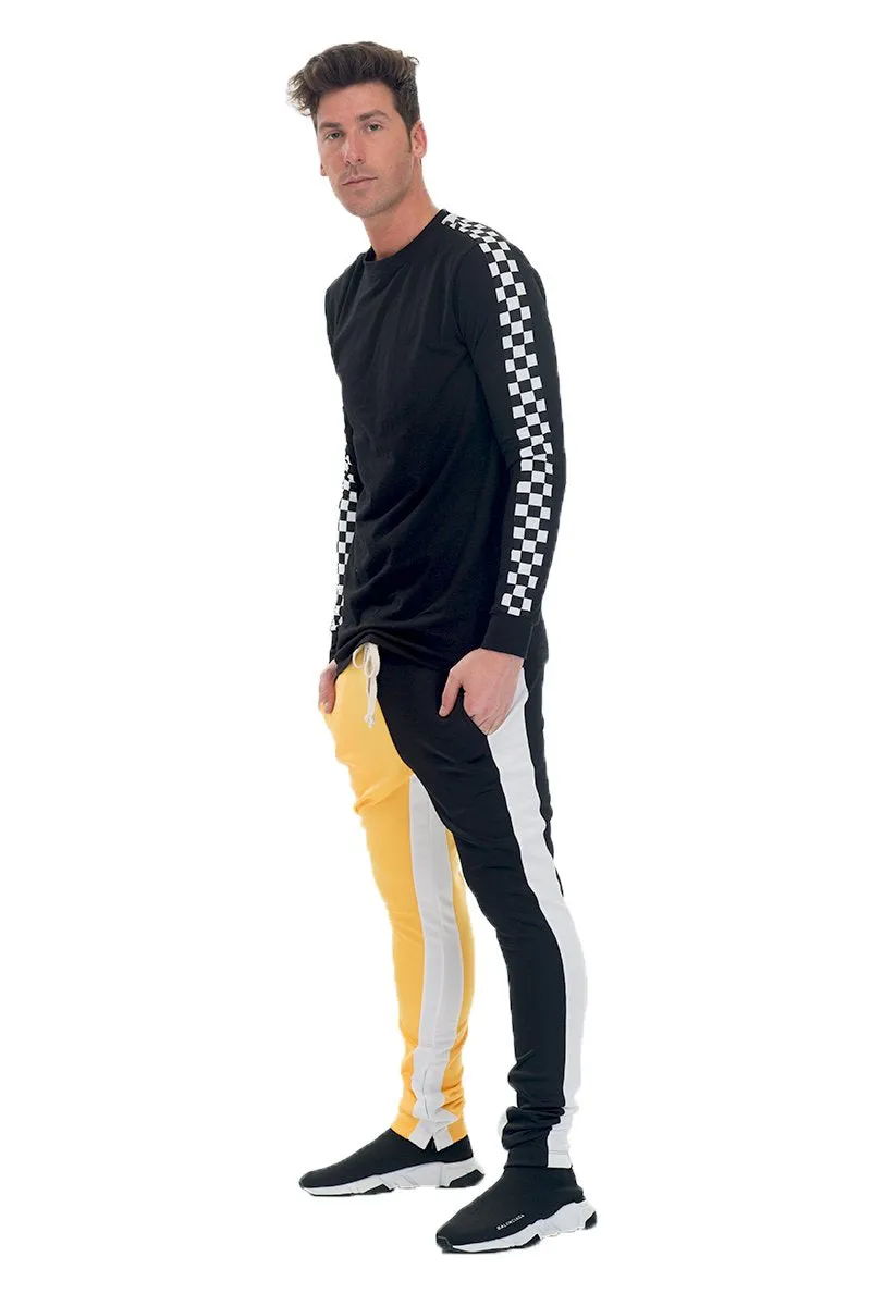 SLICE TRACK PANTS- BK/YELLOW