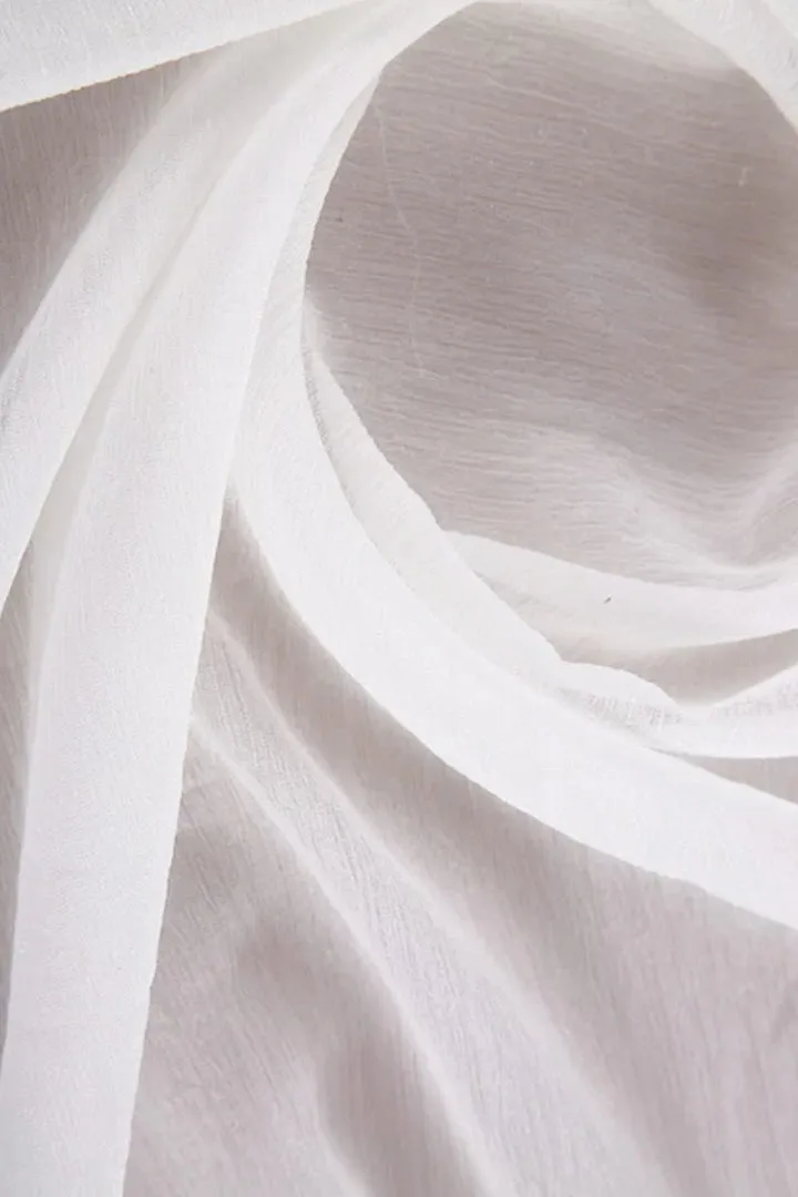 White Dyeable Silk Shimmer Chiffon