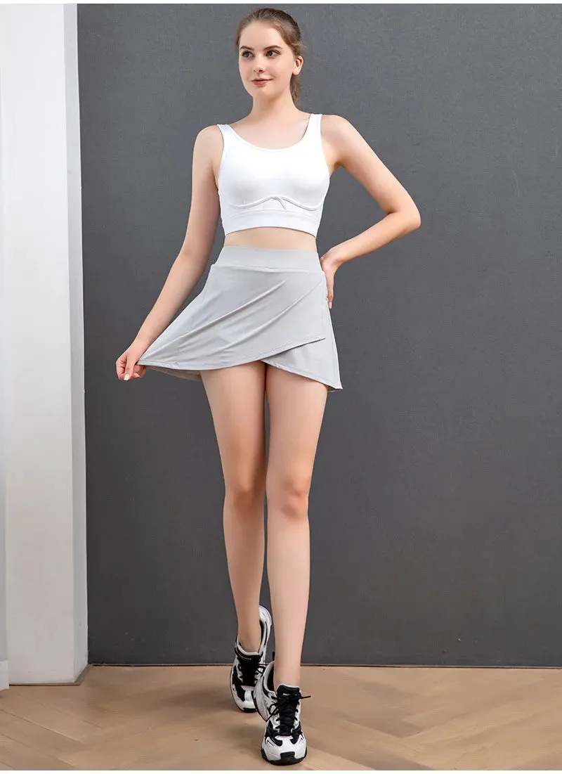 Women Sports Pleated Tennis Skirts Golf Skirt Fitness Shorts High Waist Athletic Running Short Quick Dry Sport Skorts