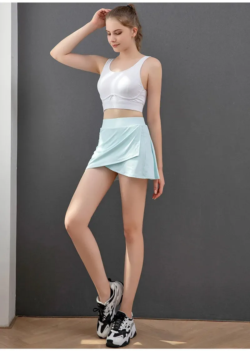 Women Sports Pleated Tennis Skirts Golf Skirt Fitness Shorts High Waist Athletic Running Short Quick Dry Sport Skorts