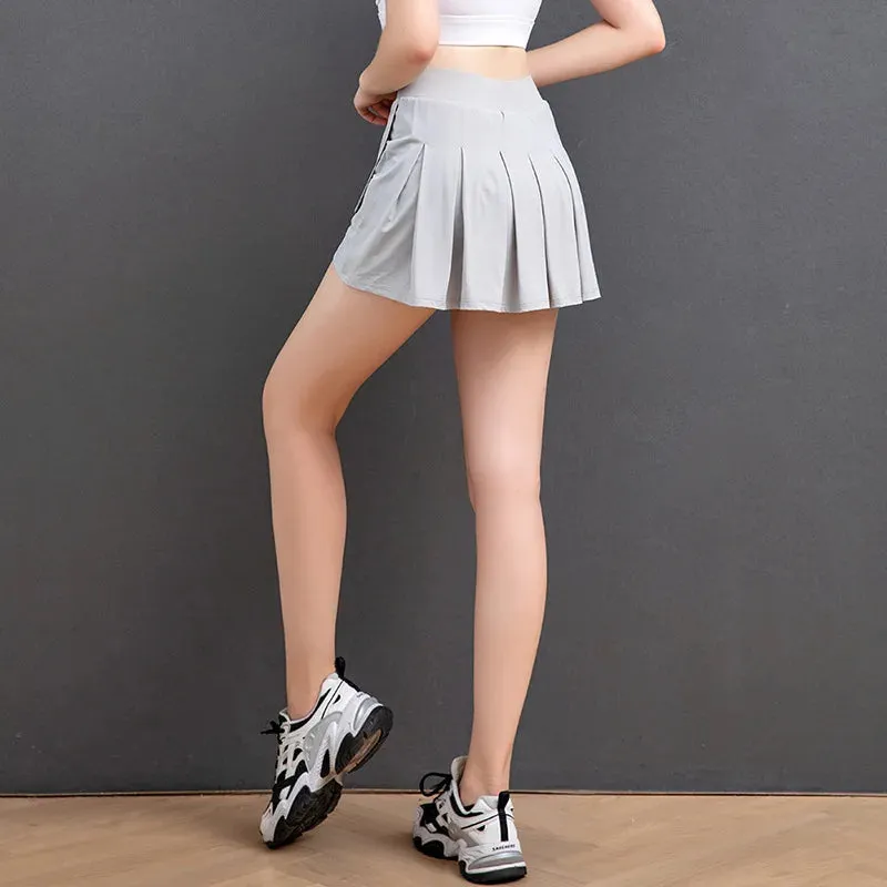 Women Sports Pleated Tennis Skirts Golf Skirt Fitness Shorts High Waist Athletic Running Short Quick Dry Sport Skorts