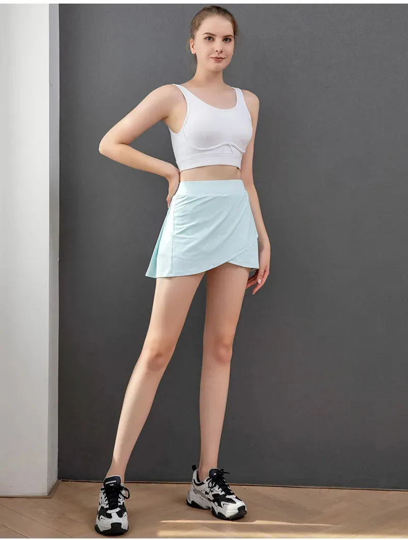 Women Sports Pleated Tennis Skirts Golf Skirt Fitness Shorts High Waist Athletic Running Short Quick Dry Sport Skorts