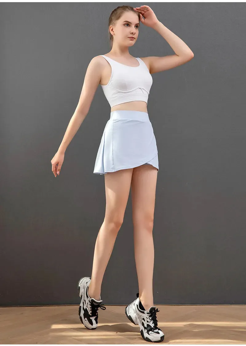 Women Sports Pleated Tennis Skirts Golf Skirt Fitness Shorts High Waist Athletic Running Short Quick Dry Sport Skorts