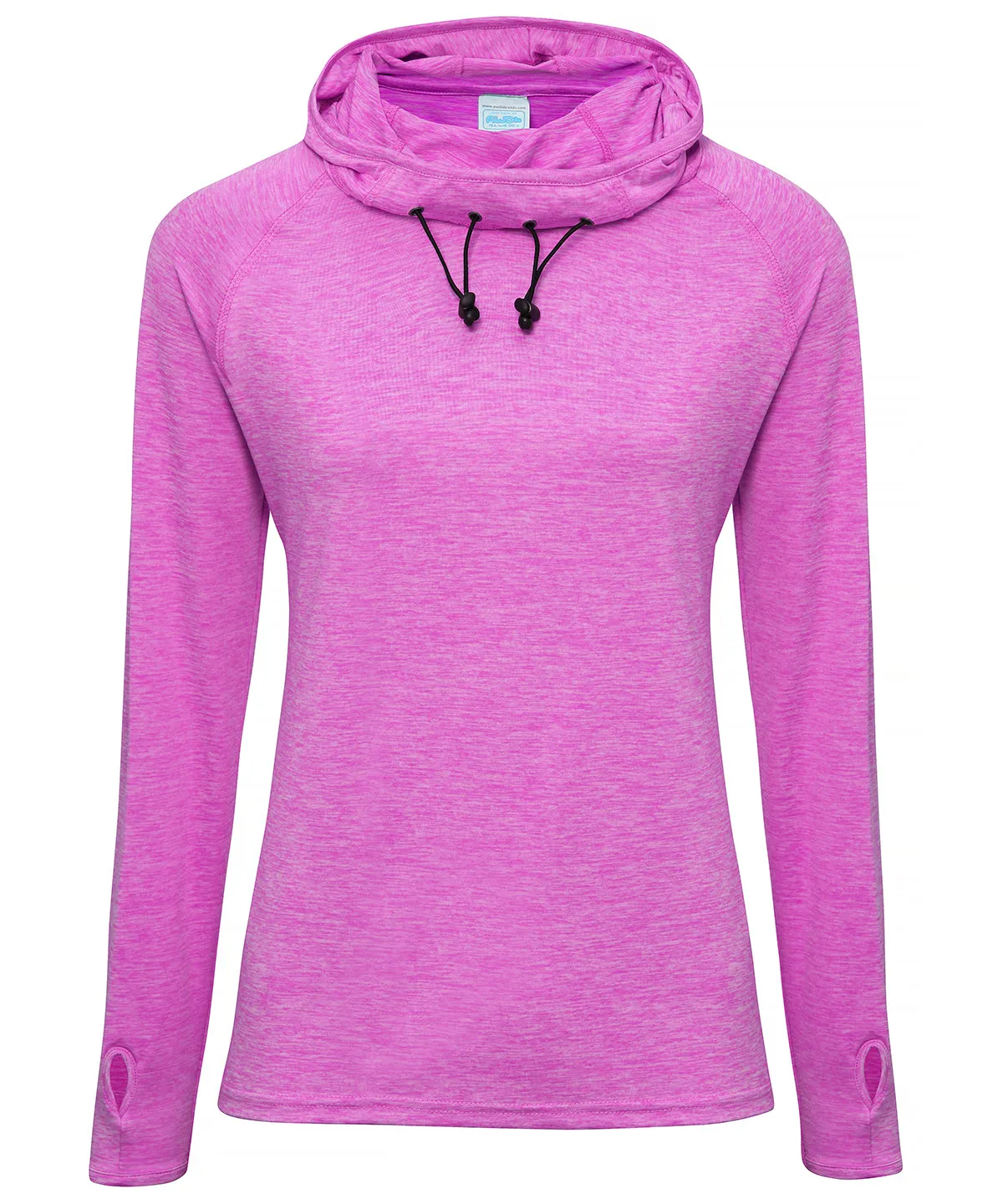 Womens cool cowl neck top | Raspberry Melange